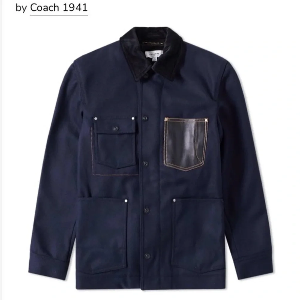 Coach Navy Wool Jacket indigo barn - Picture 1 of 6